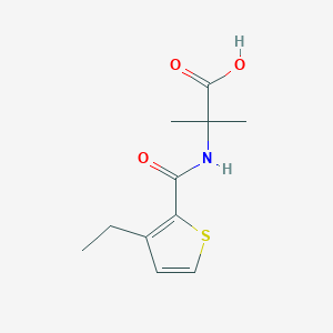 molecular formula C11H15NO3S B7587885 2-[(3-Ethylthiophene-2-carbonyl)amino]-2-methylpropanoic acid 