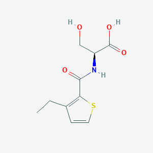 molecular formula C10H13NO4S B7587893 (2S)-2-[(3-ethylthiophene-2-carbonyl)amino]-3-hydroxypropanoic acid 