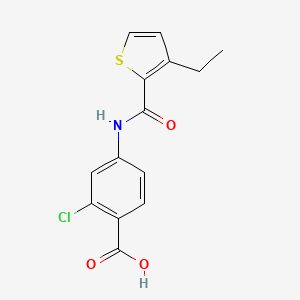 molecular formula C14H12ClNO3S B7587922 2-Chloro-4-[(3-ethylthiophene-2-carbonyl)amino]benzoic acid 