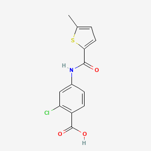 molecular formula C13H10ClNO3S B7587937 2-Chloro-4-[(5-methylthiophene-2-carbonyl)amino]benzoic acid 