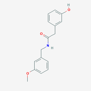 molecular formula C16H17NO3 B7587958 2-(3-hydroxyphenyl)-N-[(3-methoxyphenyl)methyl]acetamide 