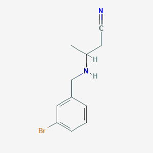 molecular formula C11H13BrN2 B7587966 3-[(3-Bromophenyl)methylamino]butanenitrile 