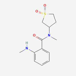molecular formula C13H18N2O3S B7587994 N-(1,1-dioxothiolan-3-yl)-N-methyl-2-(methylamino)benzamide 