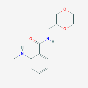 molecular formula C13H18N2O3 B7588002 N-(1,4-dioxan-2-ylmethyl)-2-(methylamino)benzamide 