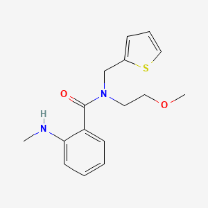 molecular formula C16H20N2O2S B7588006 N-(2-methoxyethyl)-2-(methylamino)-N-(thiophen-2-ylmethyl)benzamide 