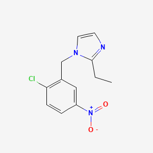 molecular formula C12H12ClN3O2 B7588012 1-[(2-Chloro-5-nitrophenyl)methyl]-2-ethylimidazole 
