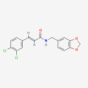 molecular formula C17H13Cl2NO3 B7588017 (2E)-N-(1,3-benzodioxol-5-ylmethyl)-3-(3,4-dichlorophenyl)prop-2-enamide 