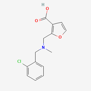 molecular formula C14H14ClNO3 B7588021 2-[[(2-Chlorophenyl)methyl-methylamino]methyl]furan-3-carboxylic acid 