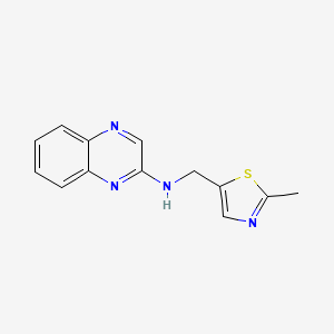 molecular formula C13H12N4S B7588027 N-[(2-methyl-1,3-thiazol-5-yl)methyl]quinoxalin-2-amine 