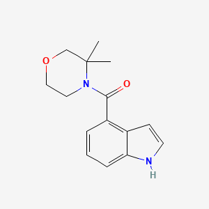molecular formula C15H18N2O2 B7588041 (3,3-dimethylmorpholin-4-yl)-(1H-indol-4-yl)methanone 