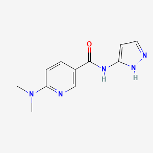 molecular formula C11H13N5O B7588043 6-(dimethylamino)-N-(1H-pyrazol-5-yl)pyridine-3-carboxamide 