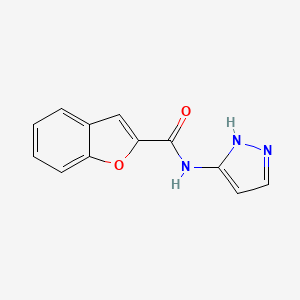 molecular formula C12H9N3O2 B7588044 N-(1H-pyrazol-5-yl)-1-benzofuran-2-carboxamide 