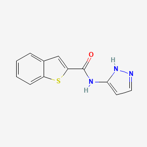 molecular formula C12H9N3OS B7588060 N-(1H-pyrazol-5-yl)-1-benzothiophene-2-carboxamide 