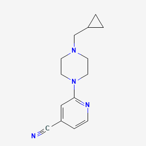 molecular formula C14H18N4 B7588097 2-[4-(Cyclopropylmethyl)piperazin-1-yl]pyridine-4-carbonitrile 