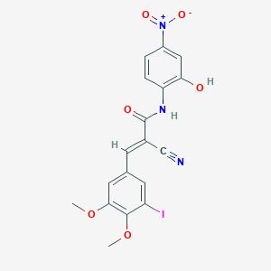 molecular formula C18H14IN3O6 B7588101 (E)-2-cyano-N-(2-hydroxy-4-nitrophenyl)-3-(3-iodo-4,5-dimethoxyphenyl)prop-2-enamide 
