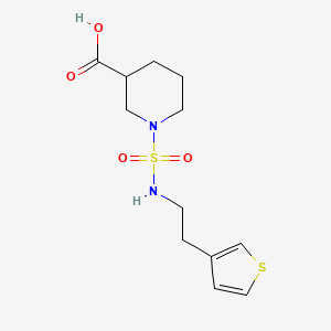 molecular formula C12H18N2O4S2 B7588108 1-(2-Thiophen-3-ylethylsulfamoyl)piperidine-3-carboxylic acid 