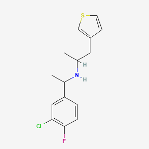 molecular formula C15H17ClFNS B7588109 N-[1-(3-chloro-4-fluorophenyl)ethyl]-1-thiophen-3-ylpropan-2-amine 