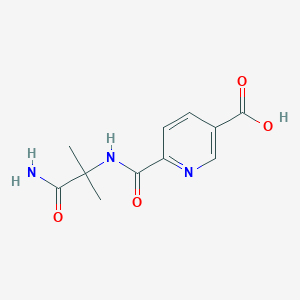 molecular formula C11H13N3O4 B7588114 6-[(1-Amino-2-methyl-1-oxopropan-2-yl)carbamoyl]pyridine-3-carboxylic acid 