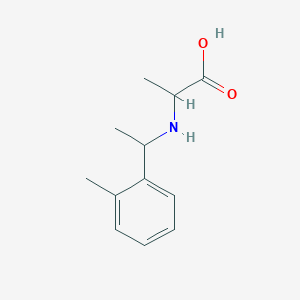molecular formula C12H17NO2 B7588137 2-[1-(2-Methylphenyl)ethylamino]propanoic acid 