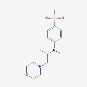 molecular formula C14H22N2O3S B7588164 4-methylsulfonyl-N-(1-morpholin-4-ylpropan-2-yl)aniline 