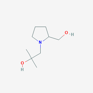 molecular formula C9H19NO2 B7588176 1-[2-(Hydroxymethyl)pyrrolidin-1-yl]-2-methylpropan-2-ol 