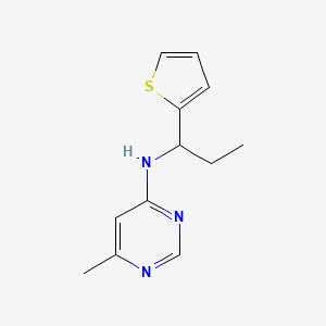 molecular formula C12H15N3S B7588179 6-methyl-N-(1-thiophen-2-ylpropyl)pyrimidin-4-amine 