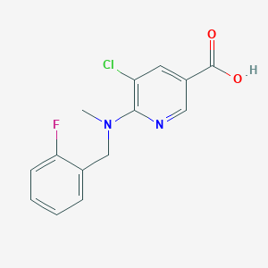 molecular formula C14H12ClFN2O2 B7588200 5-Chloro-6-[(2-fluorophenyl)methyl-methylamino]pyridine-3-carboxylic acid 