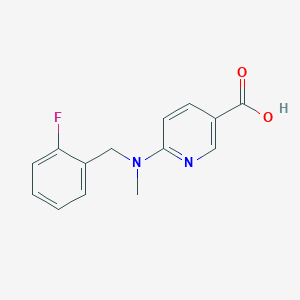 molecular formula C14H13FN2O2 B7588201 6-[(2-Fluorophenyl)methyl-methylamino]pyridine-3-carboxylic acid 