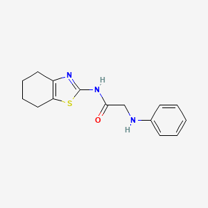 molecular formula C15H17N3OS B7588202 2-anilino-N-(4,5,6,7-tetrahydro-1,3-benzothiazol-2-yl)acetamide 