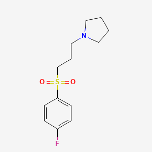molecular formula C13H18FNO2S B7588211 1-[3-(4-Fluorophenyl)sulfonylpropyl]pyrrolidine 