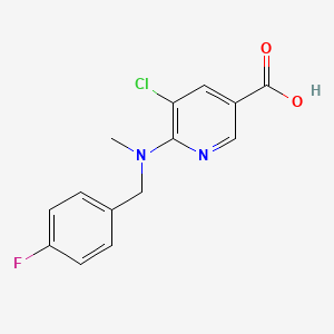 5-Chloro-6-[(4-fluorophenyl)methyl-methylamino]pyridine-3-carboxylic acid