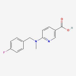molecular formula C14H13FN2O2 B7588227 6-[(4-Fluorophenyl)methyl-methylamino]pyridine-3-carboxylic acid 