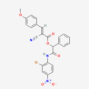 molecular formula C25H18BrN3O6 B7588238 [2-(2-bromo-4-nitroanilino)-2-oxo-1-phenylethyl] (E)-2-cyano-3-(4-methoxyphenyl)prop-2-enoate 
