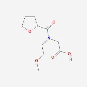 molecular formula C10H17NO5 B7588265 2-[2-Methoxyethyl(oxolane-2-carbonyl)amino]acetic acid 