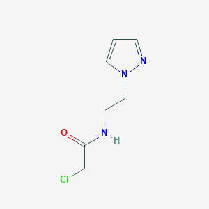 molecular formula C7H10ClN3O B7588275 2-chloro-N-(2-pyrazol-1-ylethyl)acetamide 
