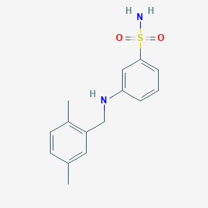 molecular formula C15H18N2O2S B7588290 3-[(2,5-Dimethylphenyl)methylamino]benzenesulfonamide 