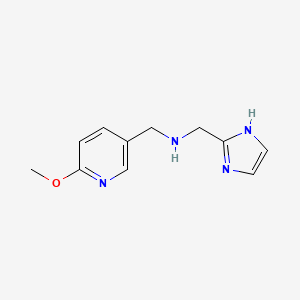 molecular formula C11H14N4O B7588317 N-(1H-imidazol-2-ylmethyl)-1-(6-methoxypyridin-3-yl)methanamine 