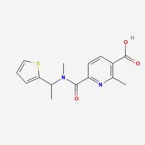 molecular formula C15H16N2O3S B7588336 2-Methyl-6-[methyl(1-thiophen-2-ylethyl)carbamoyl]pyridine-3-carboxylic acid 