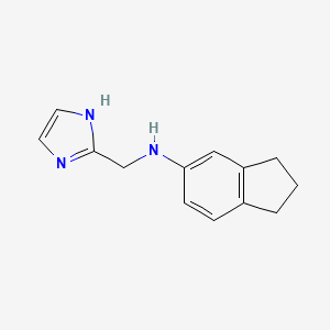 molecular formula C13H15N3 B7588353 N-(1H-imidazol-2-ylmethyl)-2,3-dihydro-1H-inden-5-amine 