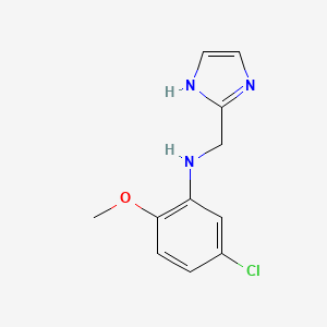molecular formula C11H12ClN3O B7588357 5-chloro-N-(1H-imidazol-2-ylmethyl)-2-methoxyaniline 