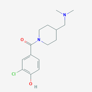 molecular formula C15H21ClN2O2 B7588361 (3-Chloro-4-hydroxyphenyl)-[4-[(dimethylamino)methyl]piperidin-1-yl]methanone 