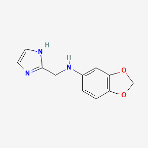 molecular formula C11H11N3O2 B7588365 N-(1H-imidazol-2-ylmethyl)-1,3-benzodioxol-5-amine 