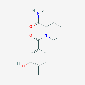 molecular formula C15H20N2O3 B7588366 1-(3-hydroxy-4-methylbenzoyl)-N-methylpiperidine-2-carboxamide 