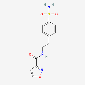 molecular formula C12H13N3O4S B7588369 N-[2-(4-sulfamoylphenyl)ethyl]-1,2-oxazole-3-carboxamide 