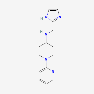 molecular formula C14H19N5 B7588384 N-(1H-imidazol-2-ylmethyl)-1-pyridin-2-ylpiperidin-4-amine 