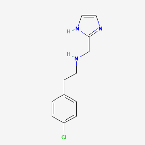 molecular formula C12H14ClN3 B7588388 2-(4-chlorophenyl)-N-(1H-imidazol-2-ylmethyl)ethanamine 