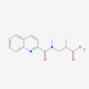 molecular formula C15H16N2O3 B7588398 2-Methyl-3-[methyl(quinoline-2-carbonyl)amino]propanoic acid 