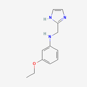 molecular formula C12H15N3O B7588425 3-ethoxy-N-(1H-imidazol-2-ylmethyl)aniline 
