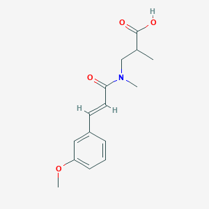 molecular formula C15H19NO4 B7588430 3-[[(E)-3-(3-methoxyphenyl)prop-2-enoyl]-methylamino]-2-methylpropanoic acid 