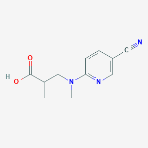 molecular formula C11H13N3O2 B7588433 3-[(5-Cyanopyridin-2-yl)-methylamino]-2-methylpropanoic acid 